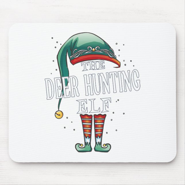 Deer Hunting Elf Christmas Group Xmas Pajama Party Mouse Pad (Front)
