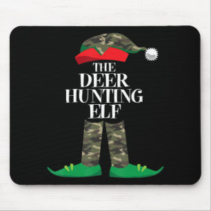 Deer Hunting Elf Matching Group Family Elf Christm Mouse Pad