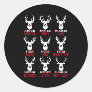 Deer Hunting Gift Hunter Of All Santa's Reindeer  Classic Round Sticker
