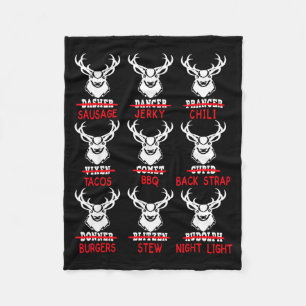 Deer Hunting Gift Hunter Of All Santa's Reindeer  Fleece Blanket