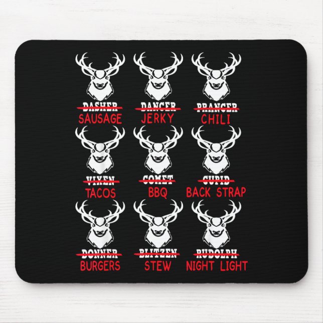 Deer Hunting Gift Hunter Of All Santa's Reindeer  Mouse Pad (Front)