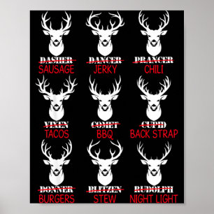 Deer Hunting Gift Hunter Of All Santa's Reindeer  Poster