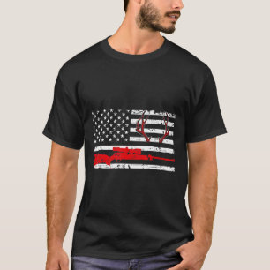 Deer Hunting Gifts American Flag Usa Flag Husband T-Shirt