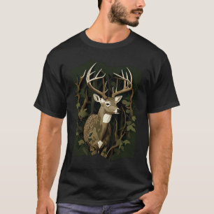 Deer Hunting Green Brown Camo Camouflage Artwork   T-Shirt