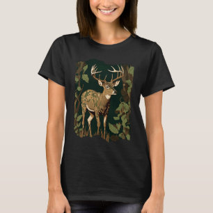 Deer Hunting Green Brown Camo Camouflage Artwork   T-Shirt