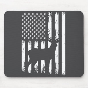 Deer Hunting Hunter Camo Usa American Flag Patriot Mouse Pad