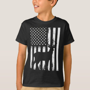 Deer Hunting Hunter Camo Usa American Flag Patriot T-Shirt