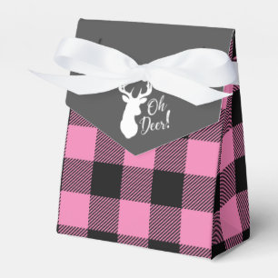 Deer Hunting Lodge Baby Shower Antlers Girl Pink Favour Box