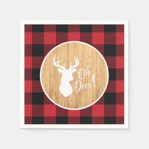 Deer Hunting Lodge Baby Shower Antlers Napkin