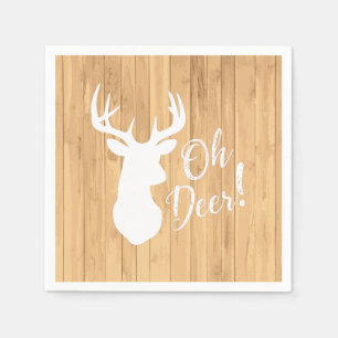 Deer Hunting Lodge Baby Shower Antlers Napkin
