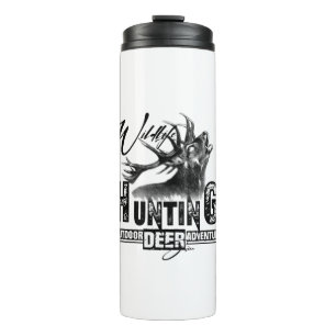 Deer hunting, outdoor adventure travel mug flask