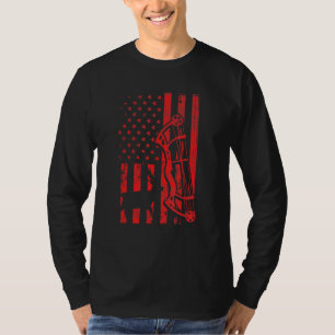 Deer Hunting Patriotic Us Elk Bow Hunter Usa Ameri T-Shirt