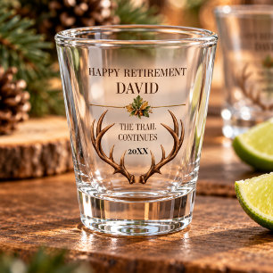 Deer Hunting Retirement Mountain Woodland Keepsake Shot Glass