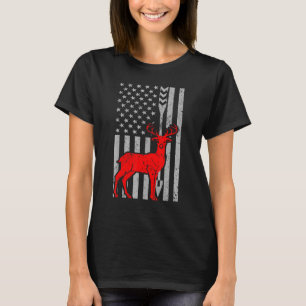 Deer Hunting Rifle American Flag Archery For Hunte T-Shirt