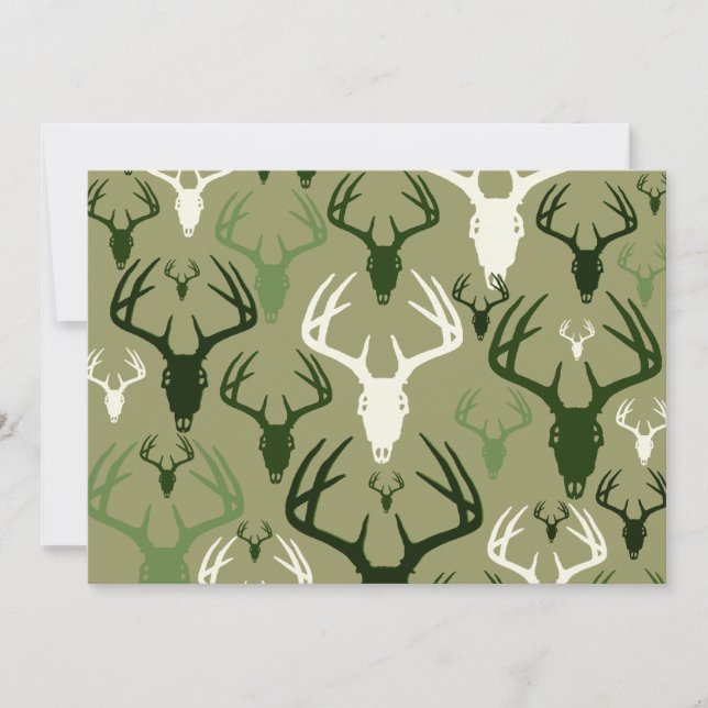 Deer Hunting Skull pattern Invitation (Front)