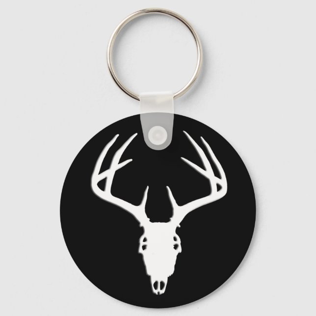 Deer Hunting Skull w/ Antlers Key Ring (Front)