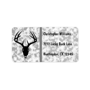 Deer Hunting Skull w/ Antlers Label