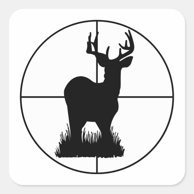 Deer Hunting Square Sticker (Front)