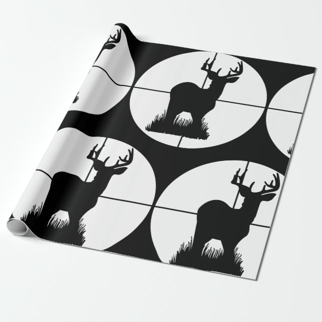 Deer Hunting Target Silhouette Wrapping Paper (Unrolled)