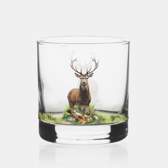 Deer Hunting Whiskey Glass (Front)
