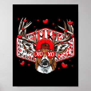 Deer Hunting Xoxo Valentine Buck Boys Cap Men Wome Poster