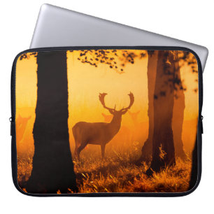Deer in a danish forestdeer,autumn,beautiful,denma laptop sleeve