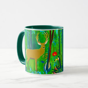 Deer in a Fantasy Forest Setting Mug