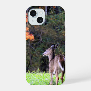Deer in a Field -Autumn day iPhone 15 Case