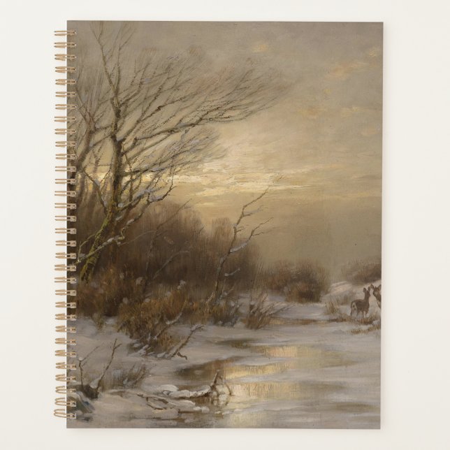 Deer in a Winter Landscape – Désiré Thomassin Planner (Front)