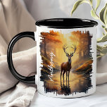 Deer in Autumn Forest Reflection  Mug<br><div class="desc">Start your day with the serene beauty of the Deer in Autumn Forest Reflection Mug. This captivating mug features a majestic deer standing in a tranquil autumn forest, with vibrant fall foliage and the peaceful forest reflected in a serene lake. Customised with your name, it adds a personal touch that...</div>