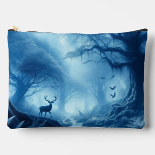 Deer in Dark Forest of Blue Haze Accessory Pouch