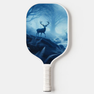 Deer in Dark Forest of Blue Haze Amazing Pickleball Paddle