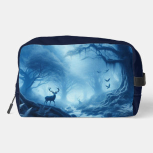 Deer in Dark Forest of Blue Haze Dopp Kit