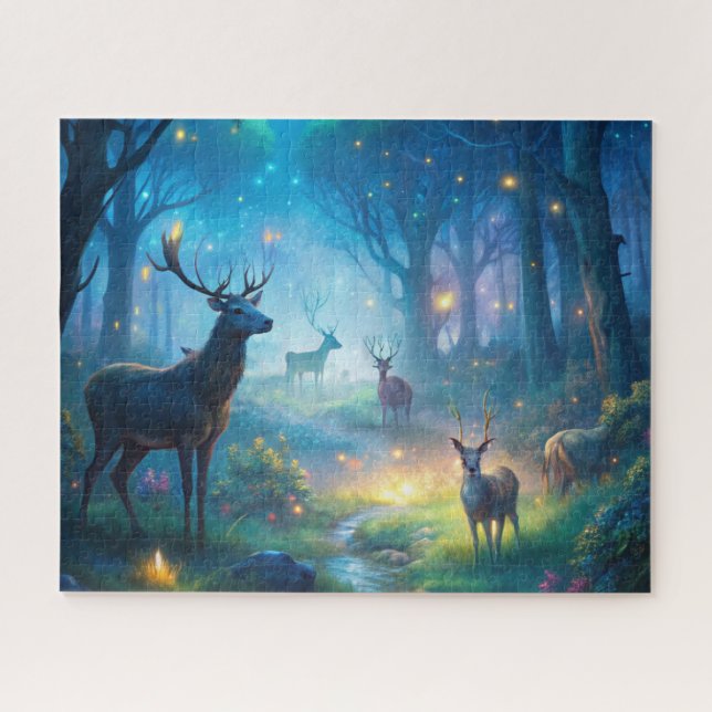 Deer in Enchanted Forest Jigsaw Puzzle (Horizontal)