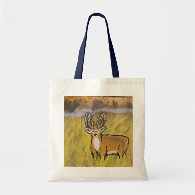 Deer in Fall Art Tote Bag (Front)