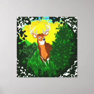 Deer in Forest Clearing Canvas Print