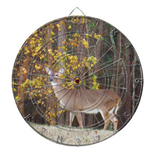 Deer in Front of Yellow Autumn Tree Dartboard