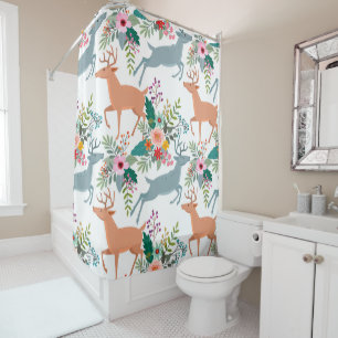Deer In Garden Shower Curtain