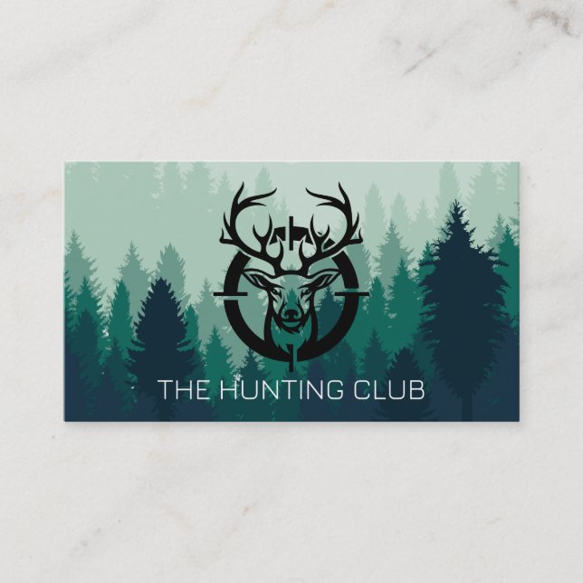 Deer in Hunting Scopes Business Card (Front)