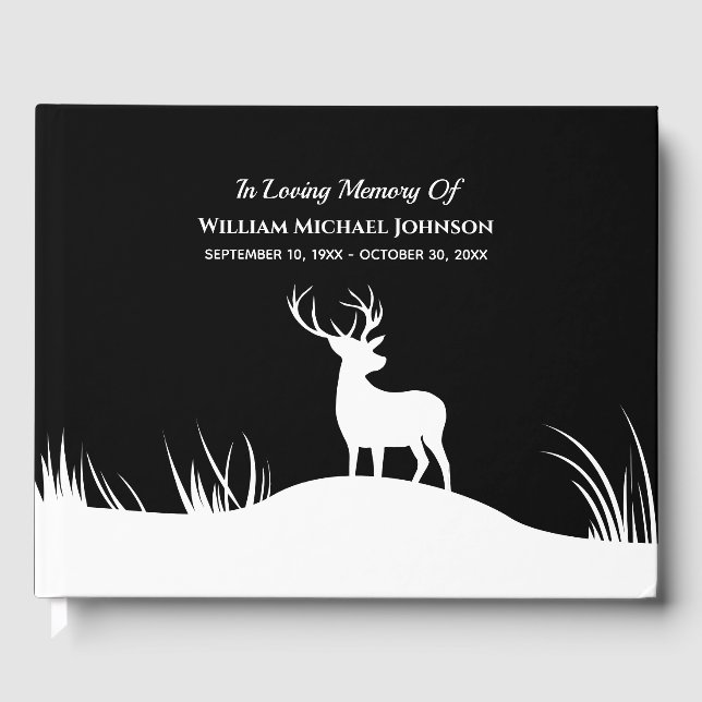 Deer In Loving Memory Remembrance Memorial Funeral Guest Book (Front)