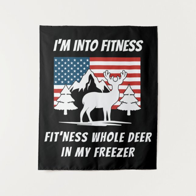 Deer In My Freezer - Deer Hunter Deer Hunting Tapestry (Front)