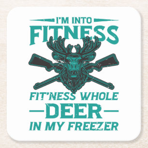 Deer In My Freezer - hunting lover Square Paper Coaster