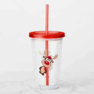 Deer in scarf . acrylic tumbler
