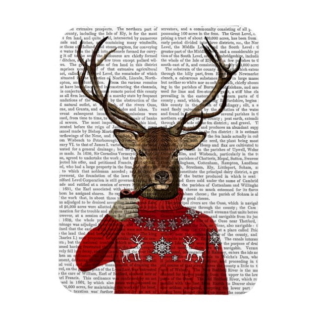 Deer in Ski Sweater 2 Magnet (Vertical)