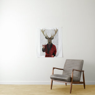 Deer in Smoking Jacket Tapestry