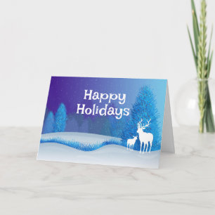 Deer in Snow Holiday Greeting Card