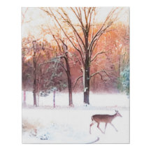 Deer in Snow Wall Art