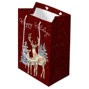 Deer in Snowflakes Medium Gift Bag