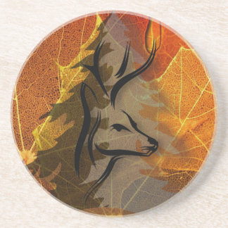 Deer in the Autumn Woods Coaster