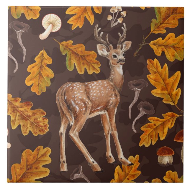Deer in the autumnal forest 2 tile (Front)